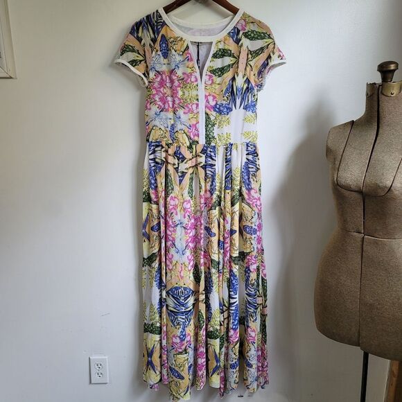 New HZY Kaleidoscope Floral maxi dress size Medium - Picture 1 of 10